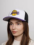 Бейсболка MITCHELL NESS арт. HT8363-LALWHIT Los Angeles Lakers NBA (белый / фиолетовый)